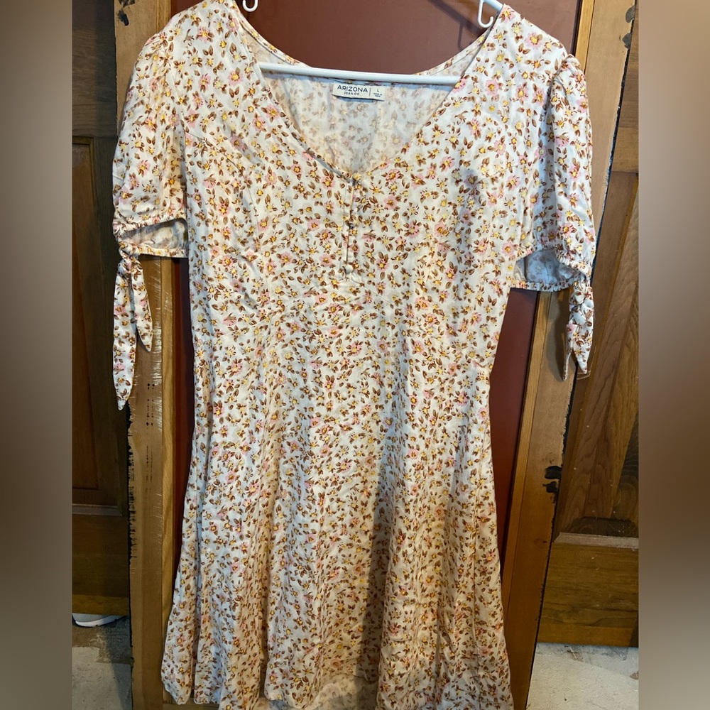 White summer dress with flower pattern